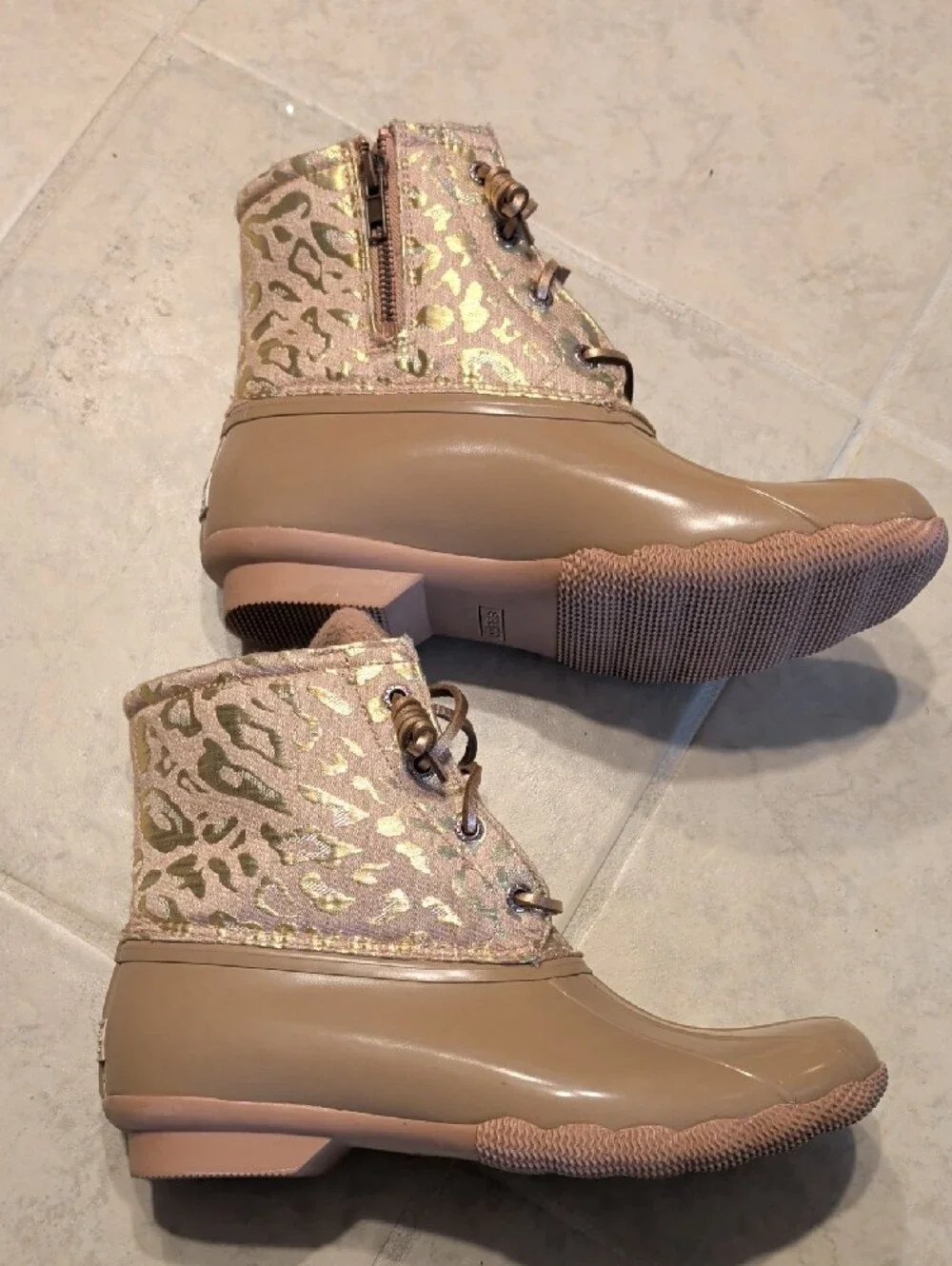 Sperry Top Sider Duck Boots Pink Cheetah